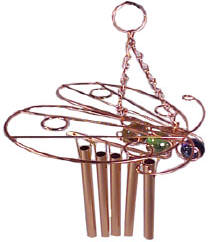 copper wind chimes with marble ornaments